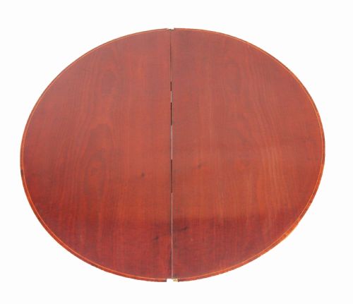 ANTIQUE GEORGIAN MAHOGANY DEMILUNE TEA TABLE - ADDITIONAL PHOTO 1