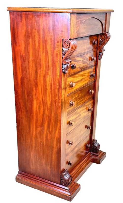 19TH CENTURY MAHOGANY WELLINGTON CHEST - ADDITIONAL PHOTO 1