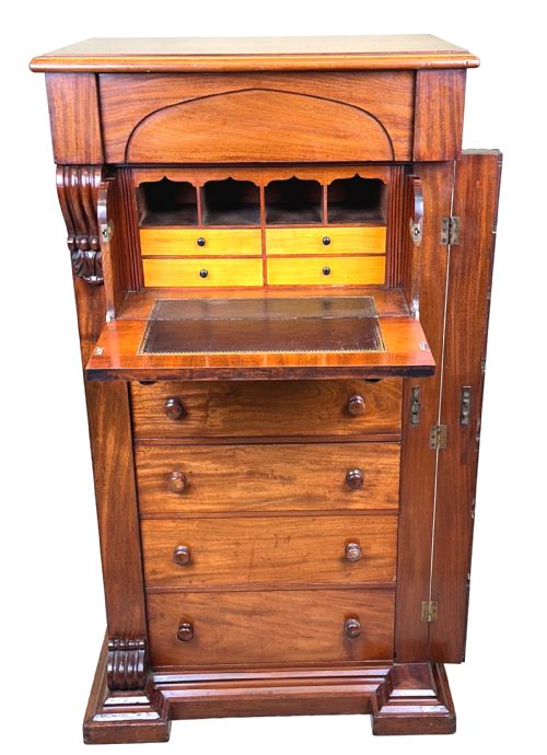19TH CENTURY MAHOGANY WELLINGTON CHEST - ADDITIONAL PHOTO 3