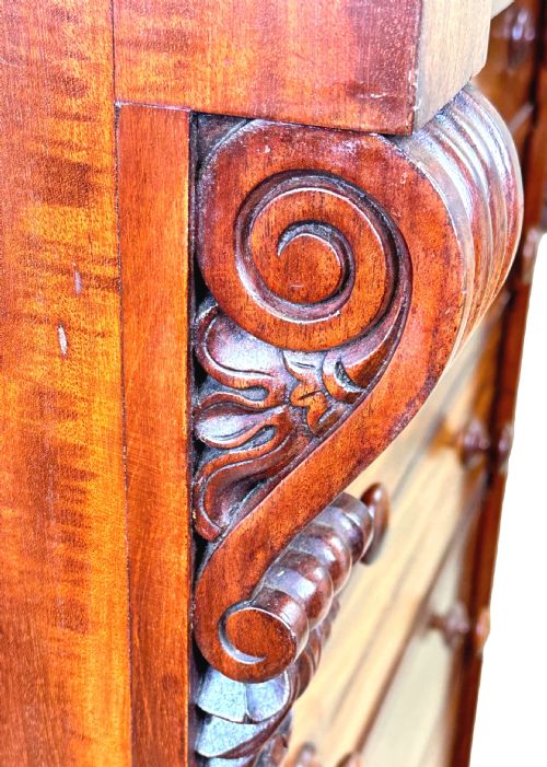 19TH CENTURY MAHOGANY WELLINGTON CHEST - ADDITIONAL PHOTO 7