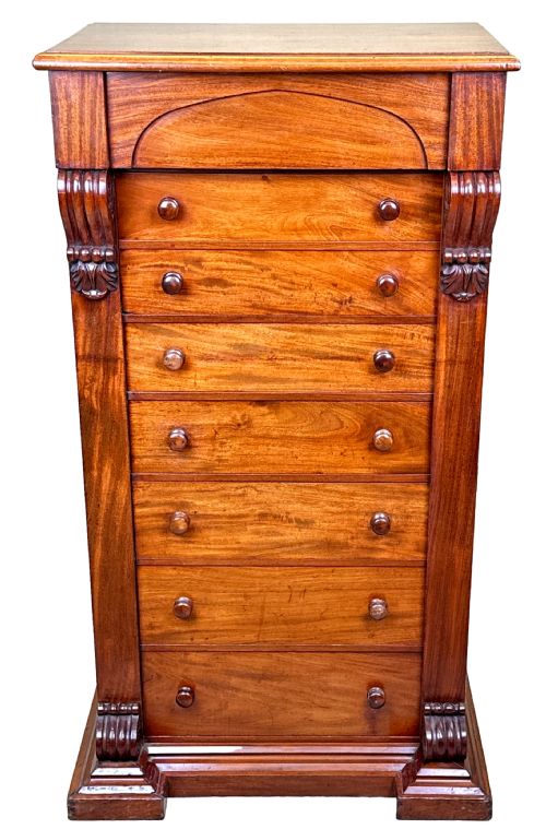 19TH CENTURY MAHOGANY WELLINGTON CHEST - ADDITIONAL PHOTO 10