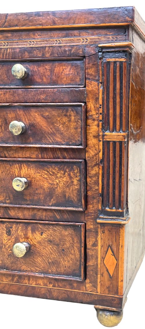 REGENCY BURR OAK MINIATURE CHEST OF DRAWERS - ADDITIONAL PHOTO 10
