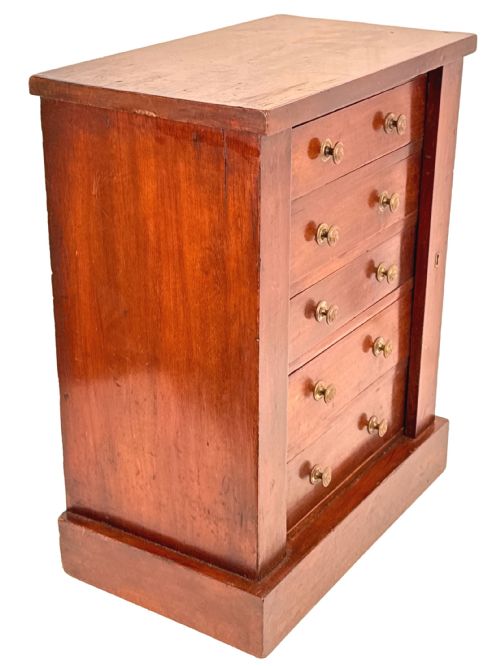 MID 19TH CENTURY MAHOGANY CHILDS WELLINGTON CHEST - ADDITIONAL PHOTO 3