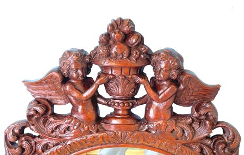 CAROLEAN STYLE OVAL OAK WALL MIRROR - ADDITIONAL PHOTO 1
