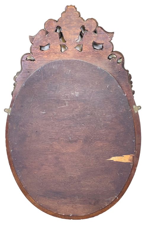CAROLEAN STYLE OVAL OAK WALL MIRROR - ADDITIONAL PHOTO 6