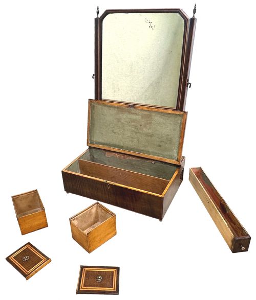 RARE 18TH CENTURY HAREWOOD DRESSING TABLE MIRROR - ADDITIONAL PHOTO 2