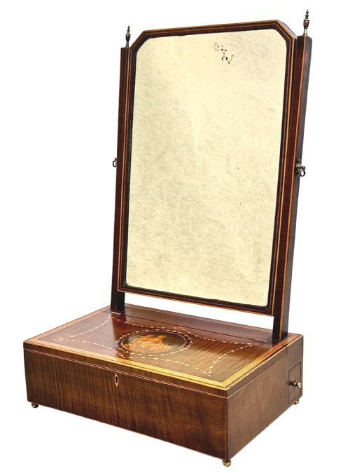RARE 18TH CENTURY HAREWOOD DRESSING TABLE MIRROR - ADDITIONAL PHOTO 3