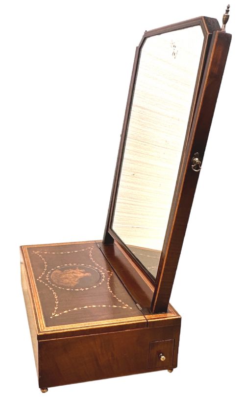 RARE 18TH CENTURY HAREWOOD DRESSING TABLE MIRROR - ADDITIONAL PHOTO 5