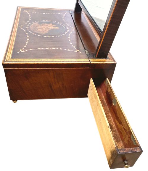 RARE 18TH CENTURY HAREWOOD DRESSING TABLE MIRROR - ADDITIONAL PHOTO 6