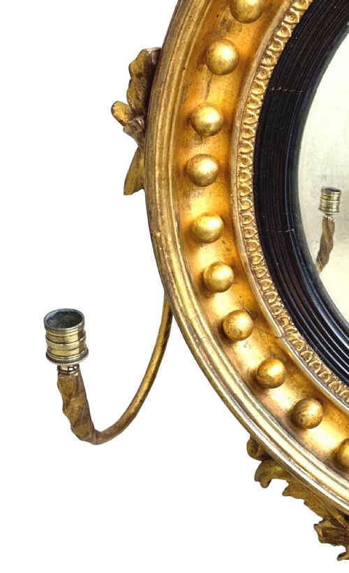 REGENCY GILTWOOD CONVEX MIRROR - ADDITIONAL PHOTO 4
