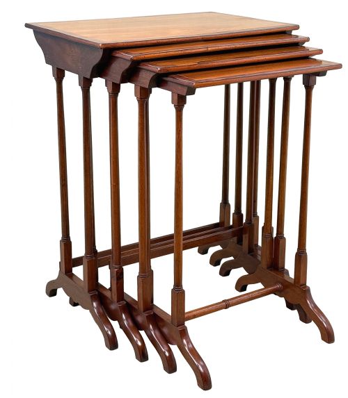 19TH CENTURY MAHOGANY QUARTETTO NEST OF FOUR COFFEE TABLES - ADDITIONAL PHOTO 13