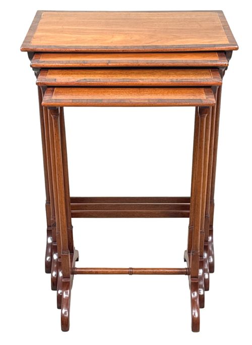 19TH CENTURY MAHOGANY QUARTETTO NEST OF FOUR COFFEE TABLES - ADDITIONAL PHOTO 15
