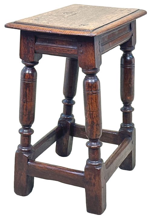 17TH CENTURY RECTANGULAR OAK JOINT STOOL - ADDITIONAL PHOTO 4