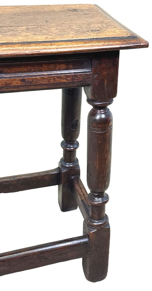 17TH CENTURY RECTANGULAR OAK JOINT STOOL - ADDITIONAL PHOTO 8