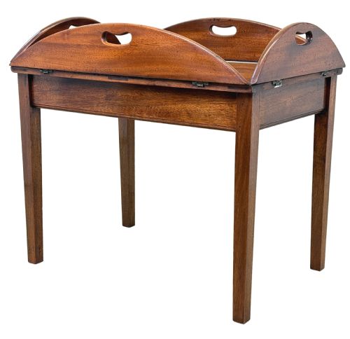 GEORGIAN MAHOGANY OVAL BUTLERS TRAY ON STAND - ADDITIONAL PHOTO 8