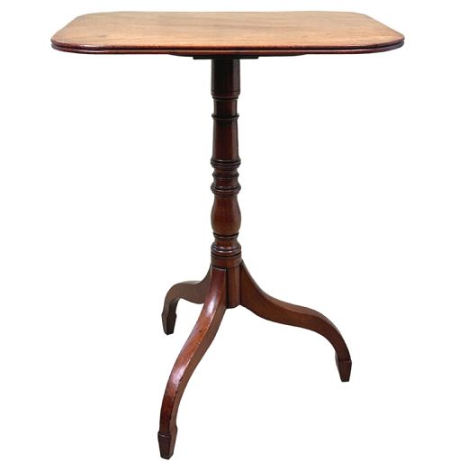 REGENCY MAHOGANY TILT TOP RECTANGULAR WINE TABLE - ADDITIONAL PHOTO 5