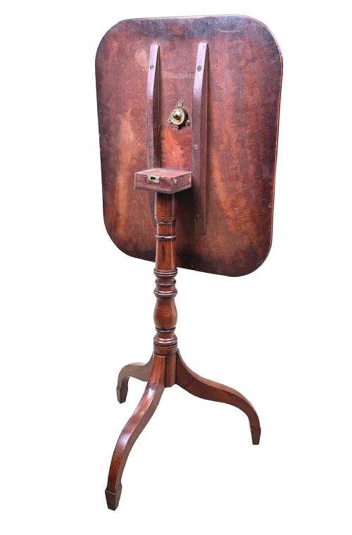 REGENCY MAHOGANY TILT TOP RECTANGULAR WINE TABLE - ADDITIONAL PHOTO 8