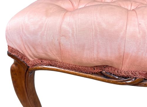 RECTANGULAR VICTORIAN WALNUT SALON STOOL - ADDITIONAL PHOTO 4