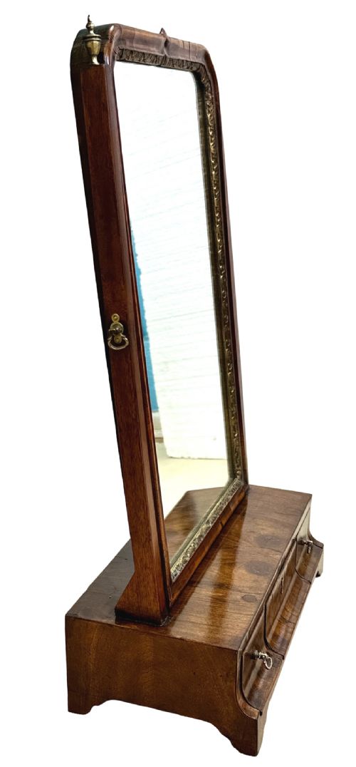 GEORGIAN WALNUT DRESSING TABLE MIRROR - ADDITIONAL PHOTO 3