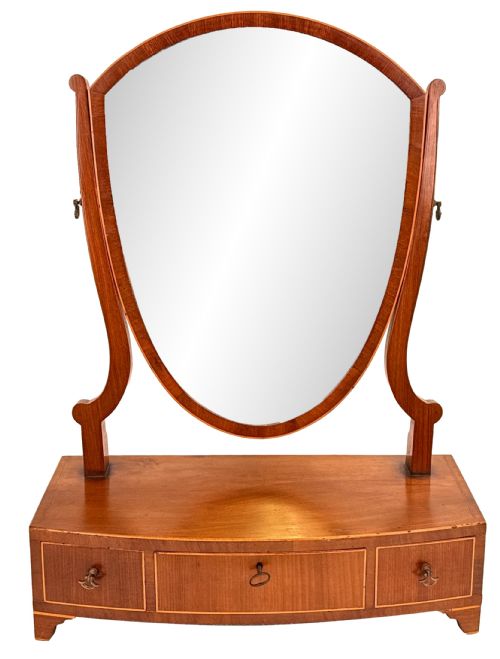 18TH CENTURY MAHOGANY BOWFRONT DRESSING TABLE MIRROR - ADDITIONAL PHOTO 10