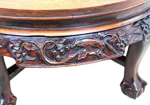 CIRCULAR ORIENTAL HARDWOOD COFFEE TABLE - ADDITIONAL PHOTO 6