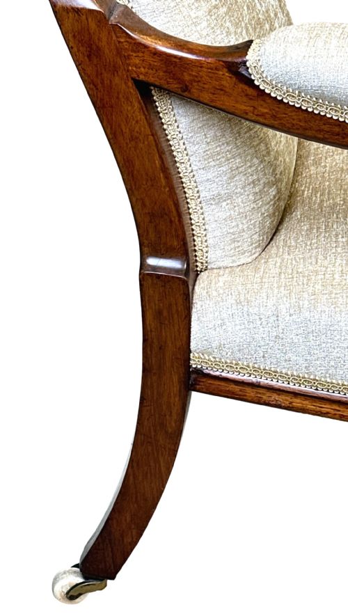 PAIR OF 19TH CENTURY ROSEWOOD LIBRARY ARMCHAIRS - ADDITIONAL PHOTO 4