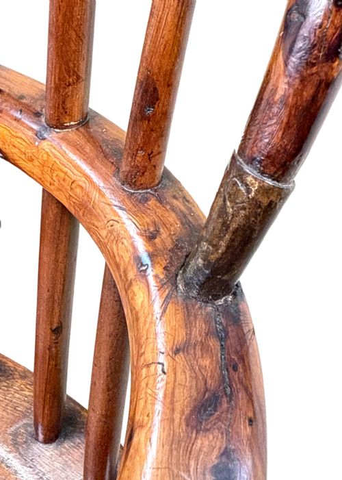 YEW WOOD ANTIQUE CHILDS WINDSOR ARMCHAIR - ADDITIONAL PHOTO 2