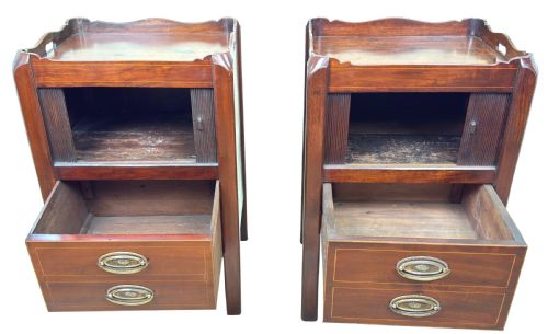 PAIR OF 18TH CENTURY MAHOGANY BEDSIDE NIGHT TABLES - ADDITIONAL PHOTO 1