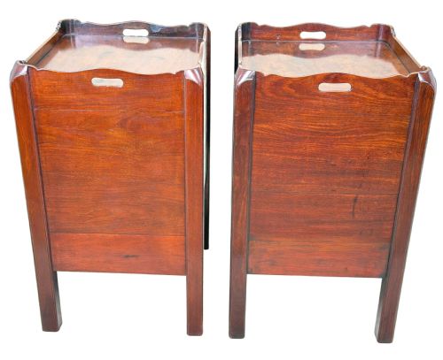 PAIR OF 18TH CENTURY MAHOGANY BEDSIDE NIGHT TABLES - ADDITIONAL PHOTO 7