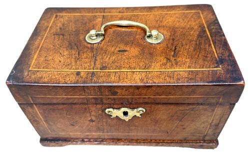 GEORGIAN WALNUT RECTANGULAR TEA CADDY 18TH CENTURY - ADDITIONAL PHOTO 2