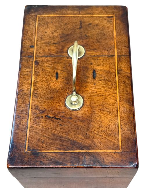 GEORGIAN WALNUT RECTANGULAR TEA CADDY 18TH CENTURY - ADDITIONAL PHOTO 6