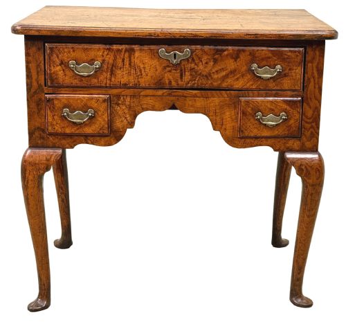 RARE 18TH CENTURY QUILTED ELM GEORGIAN LOWBOY - ADDITIONAL PHOTO 10