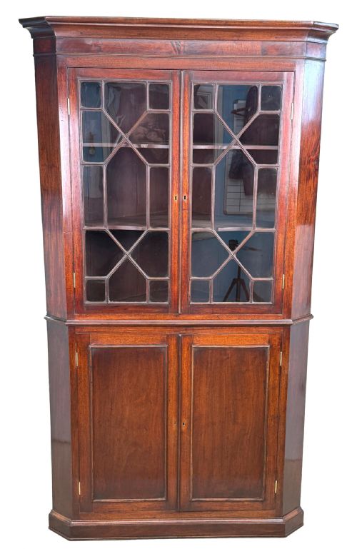 18TH CENTURY GEORGIAN MAHOGANY DOUBLE CORNER CABINET - ADDITIONAL PHOTO 5
