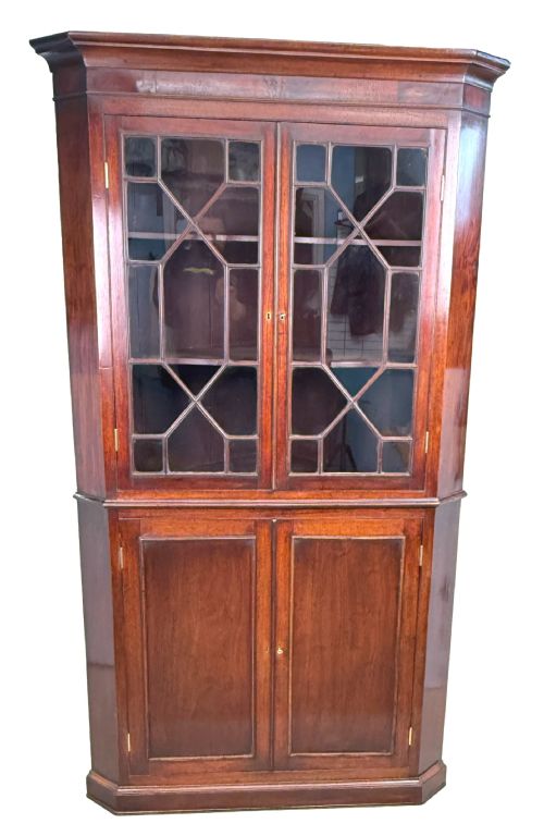 18TH CENTURY GEORGIAN MAHOGANY DOUBLE CORNER CABINET - ADDITIONAL PHOTO 9