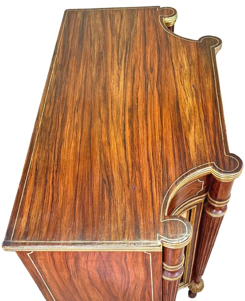 REGENCY SIMULATED ROSEWOOD BREAKFRONT SIDE CABINET - ADDITIONAL PHOTO 4
