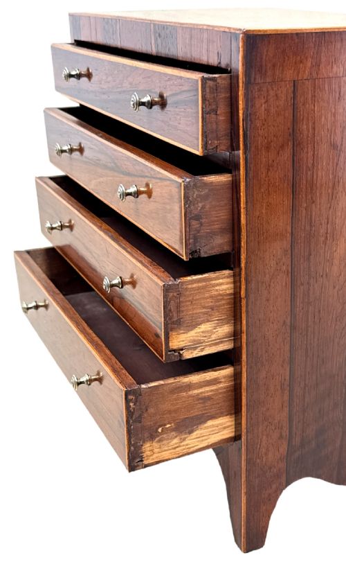 GEORGIAN ROSEWOOD MINIATURE CHEST OF DRAWERS - ADDITIONAL PHOTO 1