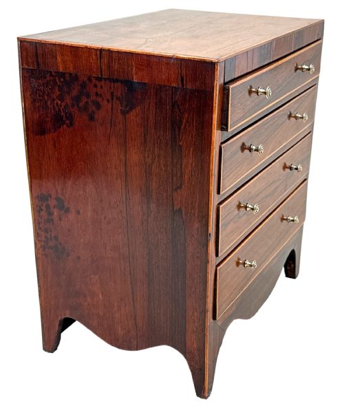 GEORGIAN ROSEWOOD MINIATURE CHEST OF DRAWERS - ADDITIONAL PHOTO 5