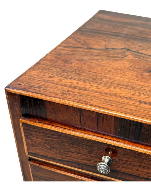 GEORGIAN ROSEWOOD MINIATURE CHEST OF DRAWERS - ADDITIONAL PHOTO 7
