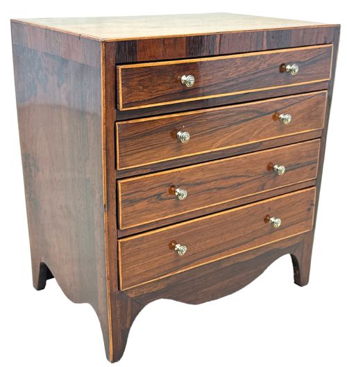 GEORGIAN ROSEWOOD MINIATURE CHEST OF DRAWERS - ADDITIONAL PHOTO 9
