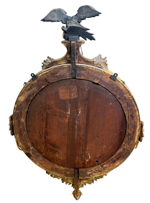 LARGE 19TH CENTURY REGENCY GILTWOOD CONVEX MIRROR - ADDITIONAL PHOTO 9