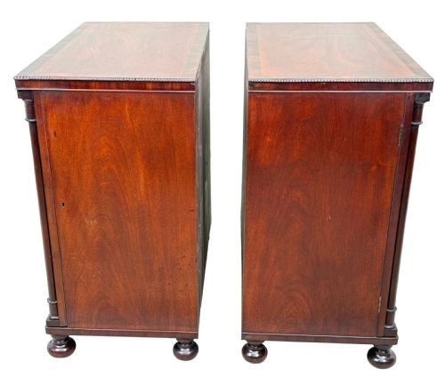 PAIR OF SMALL REGENCY MAHOGANY SIDE CUPBOARDS - ADDITIONAL PHOTO 2
