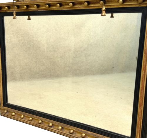 REGENCY RECTANGULAR GILTWOOD OVERMANTLE MIRROR - ADDITIONAL PHOTO 4