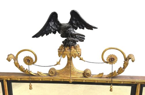 REGENCY RECTANGULAR GILTWOOD OVERMANTLE MIRROR - ADDITIONAL PHOTO 7