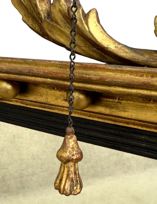 REGENCY RECTANGULAR GILTWOOD OVERMANTLE MIRROR - ADDITIONAL PHOTO 8