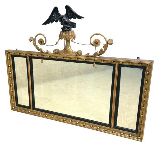 REGENCY RECTANGULAR GILTWOOD OVERMANTLE MIRROR - ADDITIONAL PHOTO 10