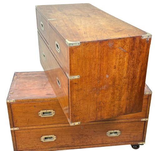 CAMPHOR WOOD 19TH CENTURY MILITARY CAMPAIGN CHEST OF DRAWERS - ADDITIONAL PHOTO 14