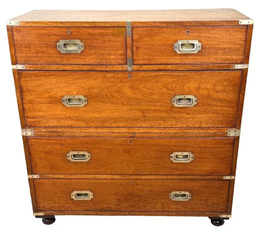 CAMPHOR WOOD 19TH CENTURY MILITARY CAMPAIGN CHEST OF DRAWERS - ADDITIONAL PHOTO 15