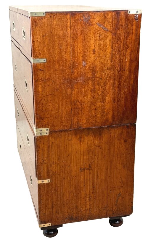 CAMPHOR WOOD 19TH CENTURY MILITARY CAMPAIGN CHEST OF DRAWERS - ADDITIONAL PHOTO 16
