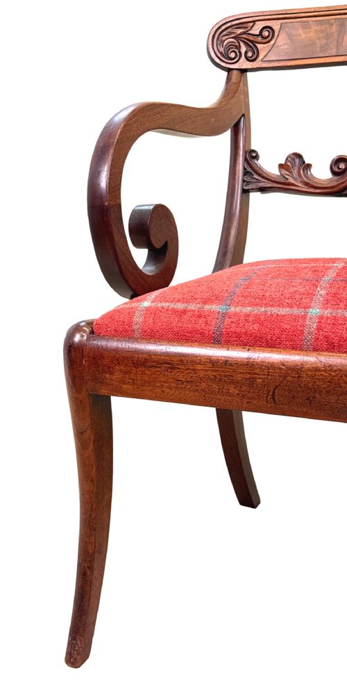 PAIR OF LARGE REGENCY MAHOGANY CARVER ARMCHAIRS - ADDITIONAL PHOTO 4