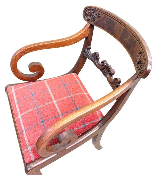 PAIR OF LARGE REGENCY MAHOGANY CARVER ARMCHAIRS - ADDITIONAL PHOTO 7